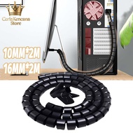 10mm 16mm Spiral Wire Wrap Tube Flexible Anti-Goblok Electrical Cable Organizer2M