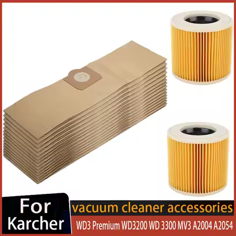 Dust Bag Filter for Karcher MV3 WD3 WD3200 WD3300 A2204 A2656 WD3.500P SE4001 SE4002 Vacuum Cleaner 