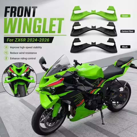 For Kawasaki ZX6R 2024 NINJA 636 2025 ZX-6R 2026 New Motorcycle Front Fairing Winglet Aerodynamic Wi