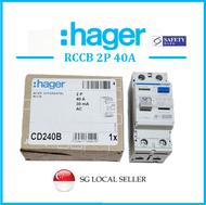 Hager 2P Double Pole RCCB CD240B 40A 30mA CB263B 63A 30mA CE263B 63A 100mA