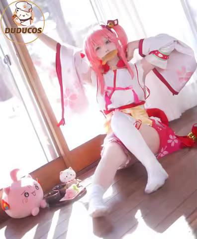 In Stock Sakura Miko Cosplay Costume New Outfit Hololive Holo Vtuber Full Set Wig Halloween Xmas
