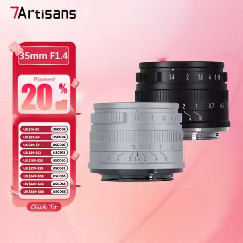7artisans APS-C 35mm F1.4 Large Aperture Portrait Prime Lens for Camera with Sony E Nikon Z Fujifilm
