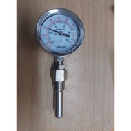 SET Thermometer 2.5" 63mm 100C + Thermowell 1/2" 6cm + vlokring 1/ 4 x 1/2