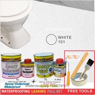 WHITE / FULL SET Epoxy Floor Coating HEAVY DUTY ( FREE Tool Set + 1L UNDERCOAT EPOXY WATERPROOF + 1L EPOXY PAINT )