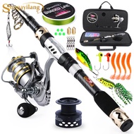 Sougayilang อุปกรณ์สำหรับตกปลา รอกตกปลา Rod และ รอก ชุด1.8-3เมตร คันสปิ้น Fishing Rod และ13 + 1 BB ป