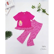 🎀TAFA I🎀 SHORT & LONG SLEEVE WITH LONG PANT PYJAMAS FOR  GIRLS 2-9Y
