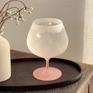 High-Value Gradient Powder Frosted Glass French Goblet Household Design Sense Wine Glass Cute Juice 
