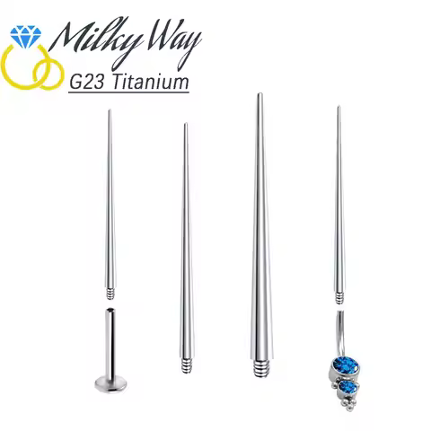 G23 Titanium Piercing Tool 14G/16G Insertion Pin taper for Thread Earrings Nose Stud Needle Guide Fo