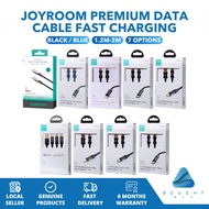 JoyRoom Premium Data Cable Fast Charging Durable 1.2m 2m Black Blue USB-A Type-C Seamless Long Lasti