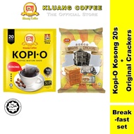 Kluang Coffee Cap TV Kopi O 20 sachets with Original Crackers Biscuits