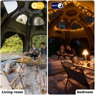 Well-made 142 SqFt Large Dome Inflatable Glamping Tents for Family with AC Vent,4 Season Oxford Blow