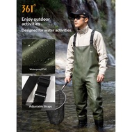 361° Men's Waterproof Fishing Waders – One-Piece Chest Waders with Boots for Crabbing, Detachable Hi