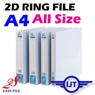 East-File East File 2D Ring File White A4 25MM / 40MM / 50MM / 65MM / 80MM Fail Putih PVC D Ring