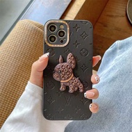 French bulldog เคสไอโฟน Luxury brand 3D เฟรนช์ บูลด็อก phone cases for iphone 13 Pro Max i13 13pro 11 Pro Max i11 iX XS XR Xs MAX i7 i8 SE 7plus 8plus 7 PLUS 8 PLUS 12Pro 12 Pro Max Protective Back Cover