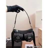 C Kojia Female Bag Ashton Baguette Denim Denim Patchwork Leather Baguette Bag Motorcycle Bag Underar