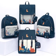 🎒 AUTHENTIC *5 DESIGN* Mr. ace Homme (Tetris) For 14'' up to 15.6'' Laptop Backpack