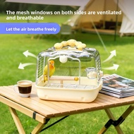 Portable Bird Carrier Cage Stainless Steel Travel Cage for Parrot Cockatiel Budgie