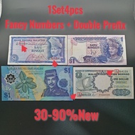 1Set4pcs 30-90%New 1Ringgit+1Dollar Malaysia, Brunei, Malaya and British Borneo Duit Syiling Lama (C
