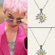 ️‍GD Same Style Necklace Kwon Ji-Dragon Daisy Necklace gd gd Daisy Necklace Diamond Emerald Kwon Ji-