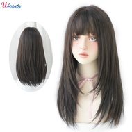 Ubeauty วิกผมสีดำสำหรับผู้หญิงวิกผมยาวตรงกับบางหญิงวิกผมเต็มรูปแบบสำหรับผู้หญิงวิกผมแฟชั่นแท้2020 (ส