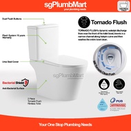 sgPlumbMart Swirl Tornado Flush Two Piece Toilet Bowl 2 Piece WC