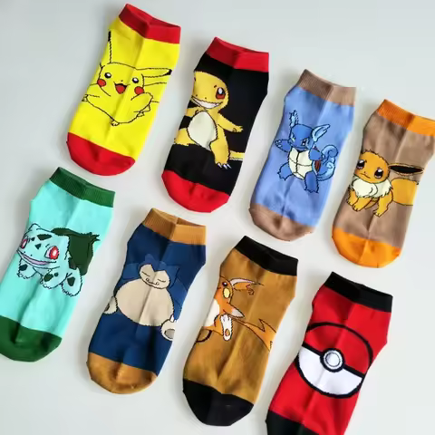 Pokemon Anime Socks Pikachu Cartoon Socks Go Cosplay Props Poke Ball Squirtle Charmander Bulbasaur A