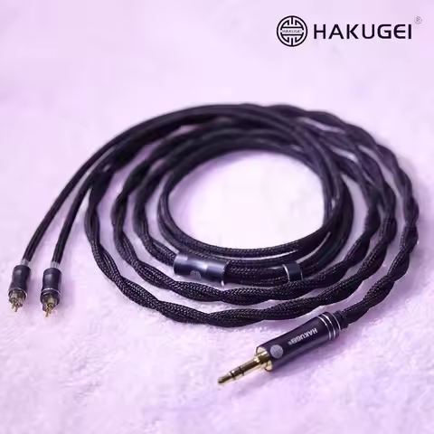 HAKUGEI Kuro nylon shielding litz occ copper earphone cable hifi 3.5 ,2.5,4.4, type-c DAC ,lightning