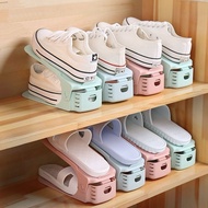 Plastic shoe rack organizer Beautiful color Double Shelf Space Savers Adjustable Shoes Wardrobe