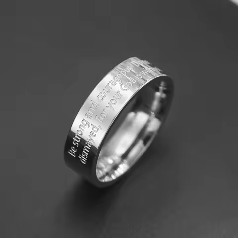 VASSAGO Bible Verse Joshua 1:9 Ring Be Strong And Courageous Scripture Ring Religious Christian Woma