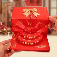 YOLO 3D Birthday Cake Card, 6/8/10 Slots Chinese Style Red Envelope Card, Blessing Bag Best Wishes H