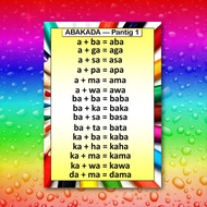 Toys❈Abakada educational laminated chart A4 Unang Hakbang sa Pagbasa