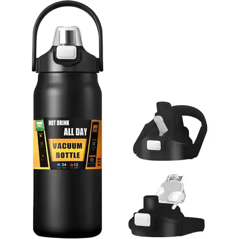 800ml/1000ml/1500ml Large Capacity Sports Thermos Bottle Outdoor Portable Water Bottle Stainless Ste