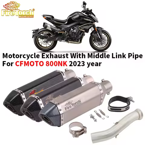 Motorcycle Exhaust System Escape Muffler Removable DB Killer With Middle Link Pipe Slip On For CFMOT
