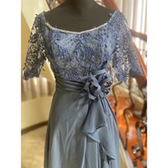 Dusty Blue Mother of the Bride Dress/ Principal and Secondary Sponsor Gown/ Pang Ninang Dress