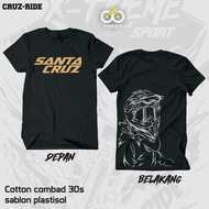 Kaos Santa Cruz/ CRUZ-RIDE Hitam/ Kaos MTB Rider/ Kaos MTB Santa Cruz/ Kaos Racing/ Kaos Sepeda/ Kao