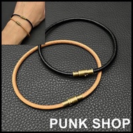 Goros Style 3mm Leather Cord vintage Bracelet Magnetic Style Cowhide Bracelet 3783