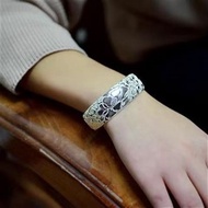 9999 Sterling Silver Bracelet Lotus Open Pure Silver Silver Silver Bracelet Silver Jewelry for Mothe