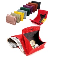 Japan Korean New Style Ladies Small Wallet Genuine Leather rfid Anti-Degaussing Coin Loose Bag Short Women's