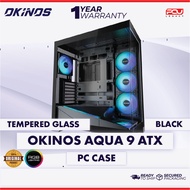 OKINOS AQUA 9 ATX CASING WITH 5 ARGB FANS - BLACK