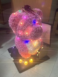 55cm 巨型永生花永生熊（附送透明禮盒，串燈）節日禮物