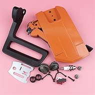 Wivplex Brake Side Clutch Cover Bar Plate Kit W Fuel Oil Cap Worm Gear, for Husqvarna, 266 268 272 6