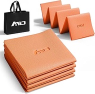 AYO Yoga Mat, Foldable, 0.2 inch (6 mm) Thick, Training Mat, Wide, Lightweight, Popular, Convenient 