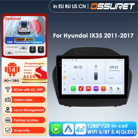 10.1inch by Qualcomm Snapdragon 4G LTE CarPlay Android Car Multimedia Playerfor Hyundai Tucson IX35 