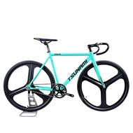 Fixed Gear Bicycle Fixed Gear Bicycle TSUNAMI Cyan (Bianchi) Color Matching 700C Aluminum Frame Thre