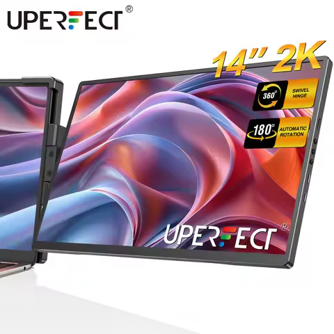 UPERFECT 2K 14 Inch Laptop Monitor Extender Built-in Stand Speaker USB C HDMI Portable Display For P