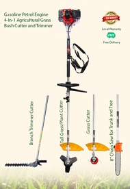 Brush Palm Grass Cutter, Trimmer, Chainsaw, Cutter, Palm Harvesting  Gasoline 1500 Watts Two Stroke Gasoline Petrol Engine 4 In 1 upto 2.4 meter Extension