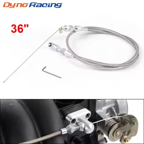 36" Throttle Gas Cable Kit Stainless Steel Braided For 97-07 Chevrolet/Chevy LS1 Engine 4.8L 5.3L 5.
