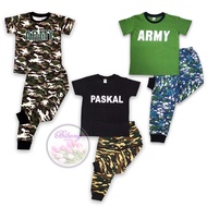 Full Cotton Set Baju Budak ASKAR Lelaki Perempuan Malaysia PASKAL ARMY Pyjamas Pajamas kids boy girl