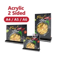 Acrylic Stand A4 / A5 / A6 Size (T Shape) Menu Paper QR Code Poster Frame Holder Display Thick Mater