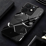 Softcase Glass Glossy Shiny Glass for ITEL A50 - ITEL A70 - Latest ITEL A90 - Fashion WHITE CYBERPUN